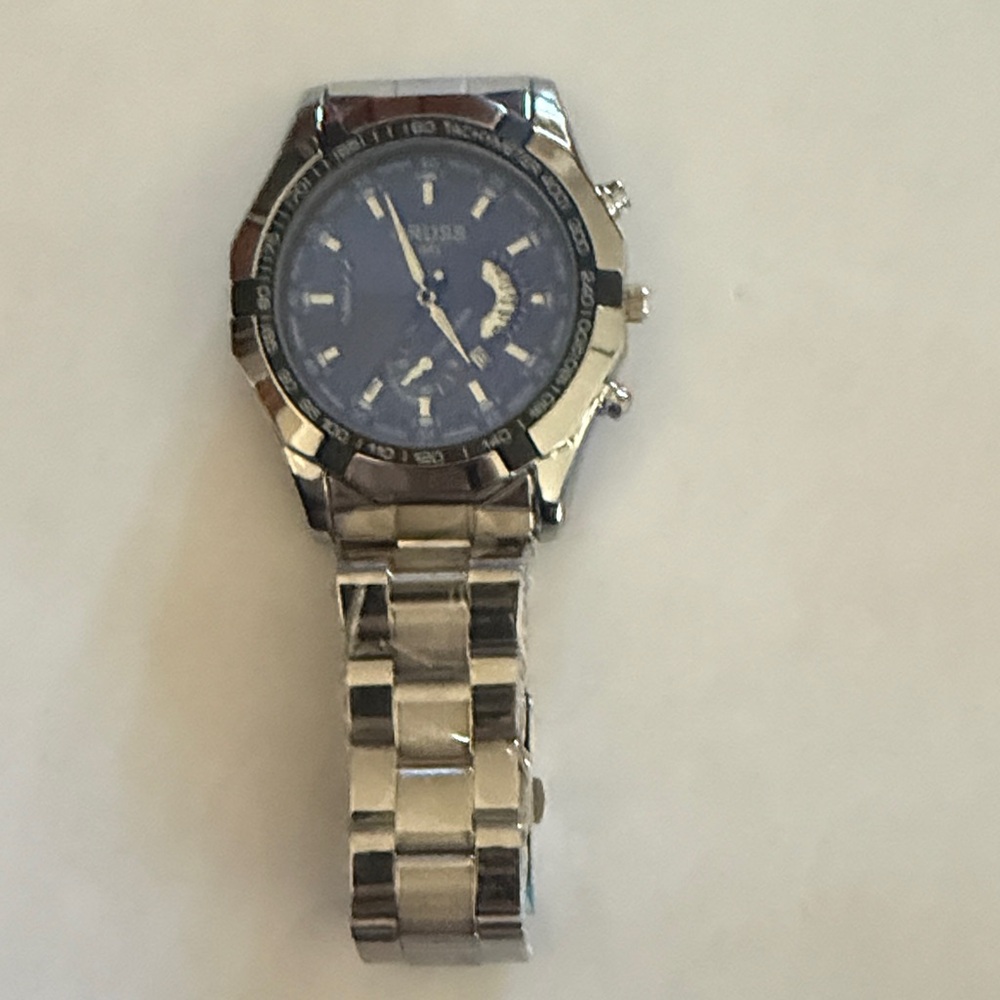 #25 ORUSS Blue and Silver Watch w/tachymeter - Picture 2 of 7